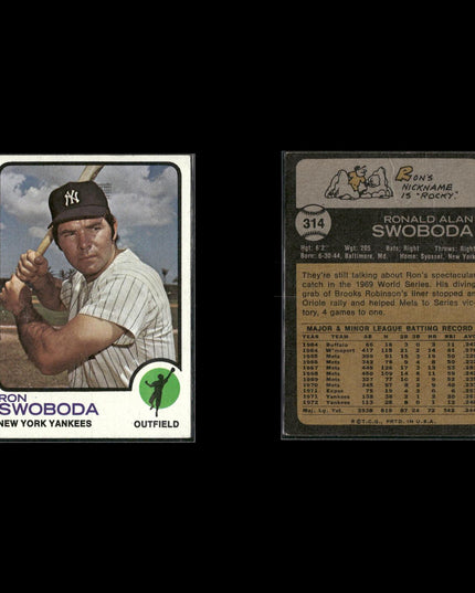 7-Card Lot Vintage 1973 Topps New York Yankees | MLB Baseball Trading Cards Topps