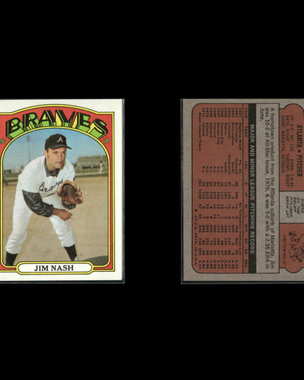 1972 Topps Atlanta Braves Team Lot (10 Cards) Vintage Baseball MLB