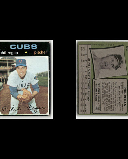 19-Card Lot Vintage 1971 Topps Chicago Cubs | MLB Baseball Trading Cards Vintage