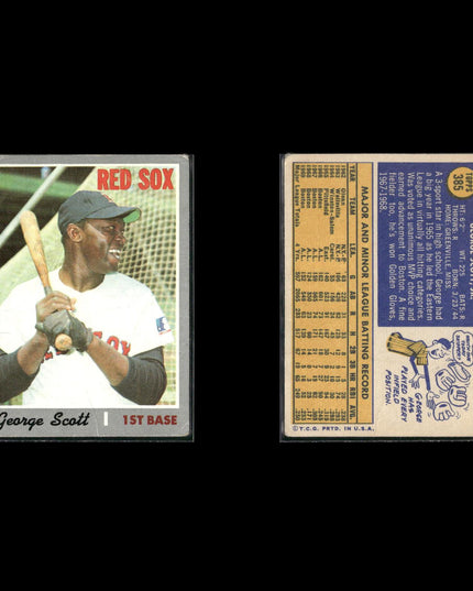 9-Card Lot Vintage 1970 Topps Boston Red Sox | MLB Baseball Trading Cards Topps