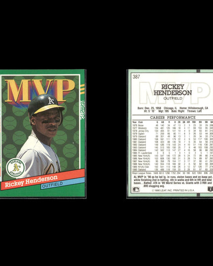 Rickey Henderson 12-Card Lot Yankees HOF Leadoff Legend