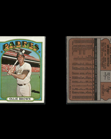 1972 Topps San Diego Padres Team Lot (8 Cards) Vintage Baseball MLB