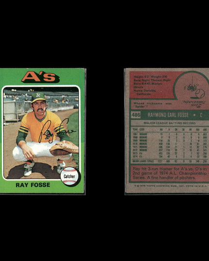 8-Card Lot Vintage 1975 Topps Oakland Athletics | MLB Baseball Trading Cards