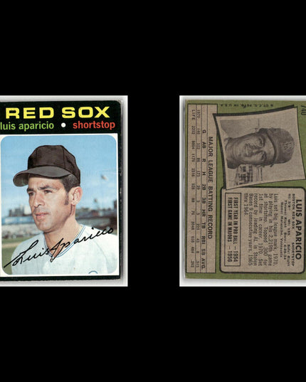 20-Card Lot Vintage 1971 Topps Boston Red Sox | MLB Baseball Trading Cards