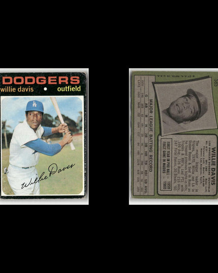 12-Card Lot Vintage 1971 Topps LA Dodgers | MLB Baseball Trading Cards Team Lot
