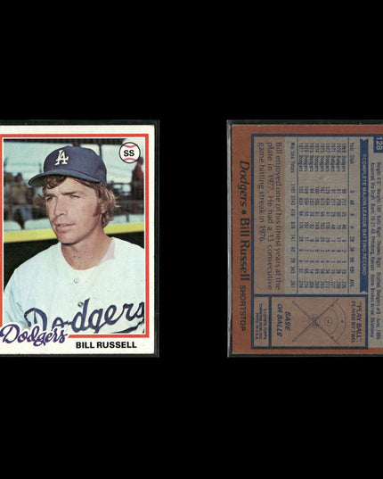 1978 Topps Baseball Lot (8) w/ Dusty Baker, Rusty Staub, Mario Soto RC, Blyleven