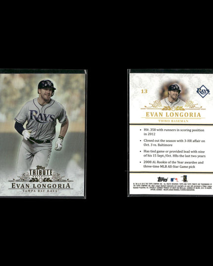 Evan Longoria 4-Card Lot Tampa Bay Rays 3B Rookie Star