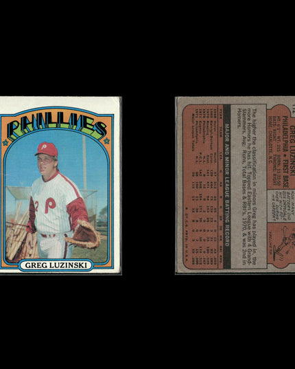 11-Card Lot Vintage 1972 Topps Philadelphia Phillies | MLB Baseball Trading Cards