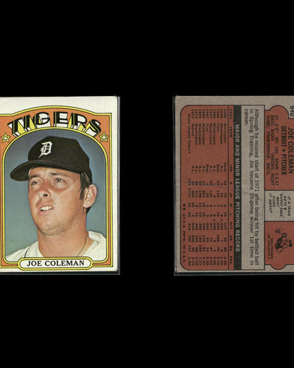 1972 Topps Detroit Tigers Team Lot (10 Cards) Vintage Baseball MLB