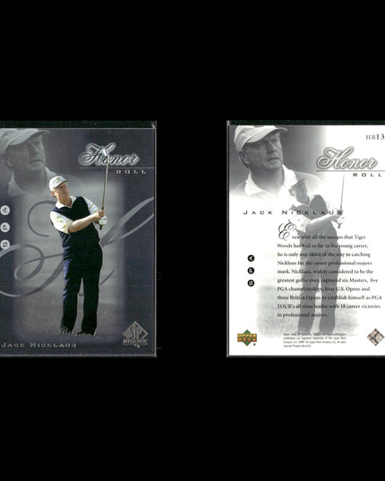 Jack Nicklaus Golf Card Lot (19) 2001–2003 Upper Deck SP, Gallery, Inserts