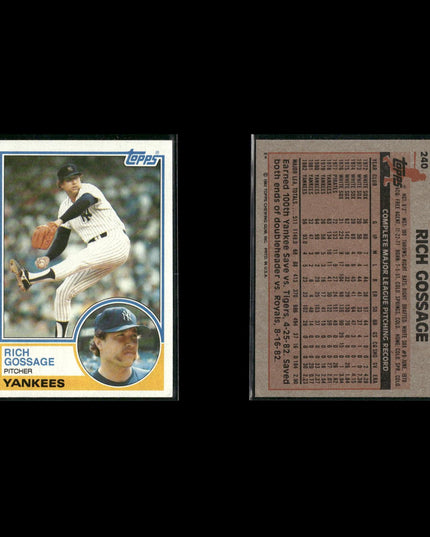 Rich Gossage 11-Card Lot NY Yankees “Goose” HOF Closer