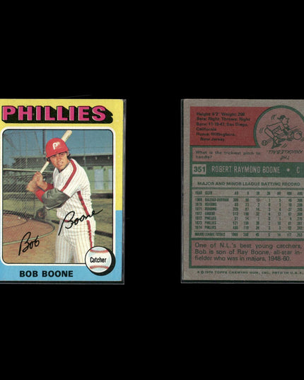 5-Card Lot Vintage 1975 Topps Philadelphia Phillies | MLB Baseball Trading Cards