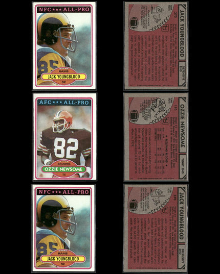 59-Card Lot Vintage 1980s Topps Football | NFL Football Trading Cards Team Lot
