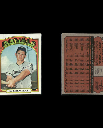 1972 Topps Kansas City Royals Team Lot (8 Cards) Vintage Baseball MLB