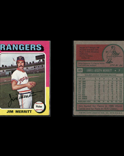 4-Card Lot Vintage 1975 Topps Texas Rangers | MLB Baseball Trading Cards Topps