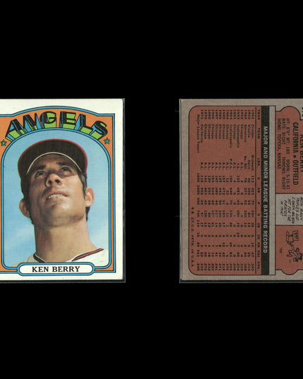 10-Card Lot Vintage 1972 Topps California Angels | MLB Baseball Trading Cards