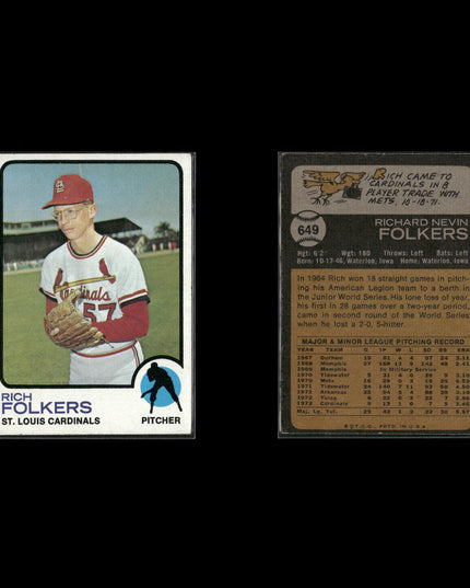 19-Card Lot Vintage 1973 Topps St. Louis Cardinals | MLB Baseball Trading Cards