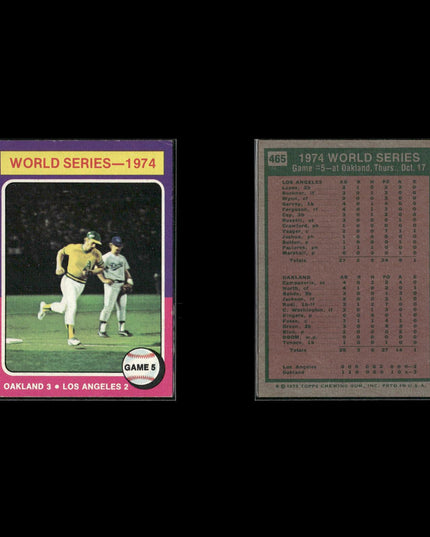 8-Card Lot Vintage 1975 Topps Oakland Athletics | MLB Baseball Trading Cards