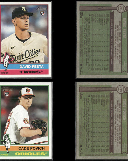 2025 Topps Heritage Rookie Cards Lot (40) MLB Baseball RC + Prospects