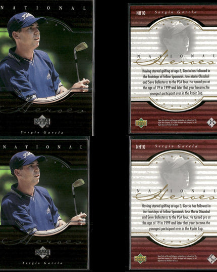 Sergio Garcia Golf Card Lot (24) 2001–2003 UD Gallery, Heroes, Inserts