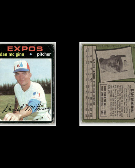 19-Card Lot Vintage 1971 Topps Montreal Expos | MLB Baseball Trading Cards Topps