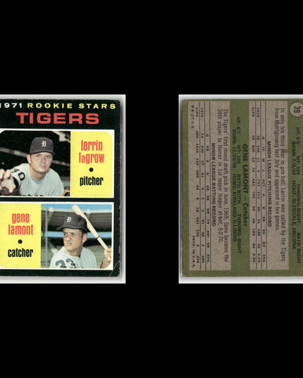 5-Card Lot Vintage 1971 Topps Detroit Tigers | MLB Baseball Trading Cards