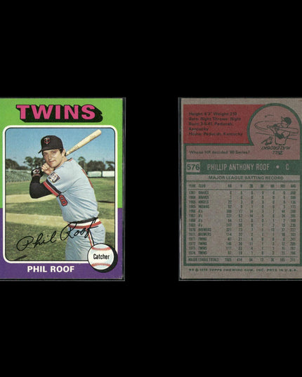 10-Card Lot Vintage 1975 Topps Minnesota Twins | MLB Baseball Trading Cards