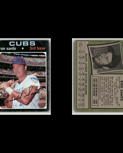 19-Card Lot Vintage 1971 Topps Chicago Cubs | MLB Baseball Trading Cards Vintage