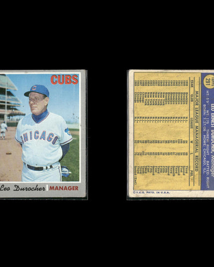 7-Card Lot Vintage 1970 Topps Chicago Cubs | MLB Baseball Trading Cards Team Lot