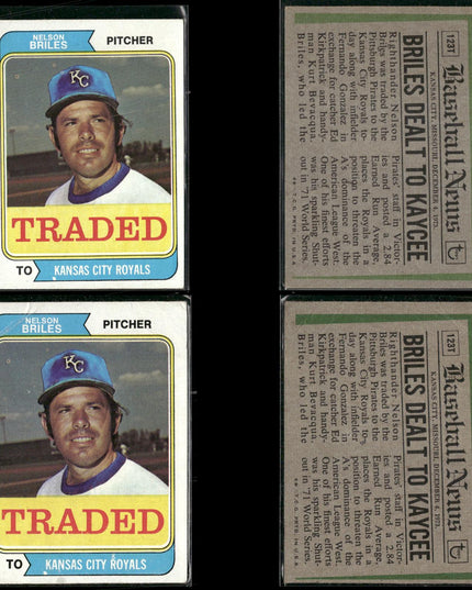 1974 Topps Traded Baseball Card Lot – 46 Cards – Vintage MLB Players
