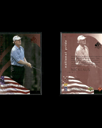 Jack Nicklaus Golf Card Lot (19) 2001–2003 Upper Deck SP, Gallery, Inserts