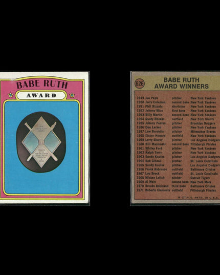 7-Card Lot Vintage 1972 Topps Baseball Awards | MLB Trading Cards Topps Vintage