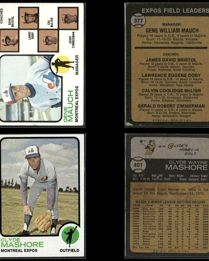 35-Card Lot Vintage 1973 Topps Montreal Expos | MLB Baseball Trading Cards