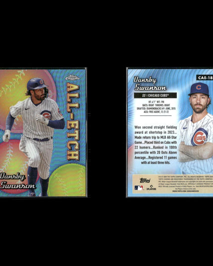 2024 Topps Chrome All-Etch Insert Cards Lot (8) Refractor Style MLB Inserts