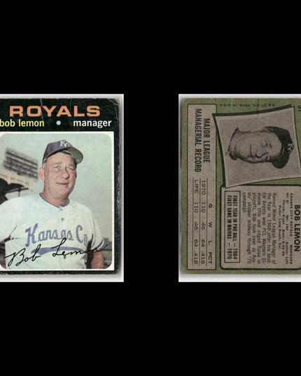 5-Card Lot Vintage 1971 Topps Kansas City Royals | MLB Baseball Trading Cards