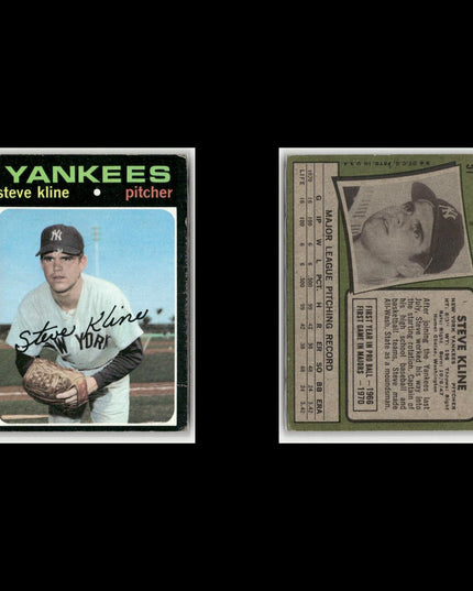 5-Card Lot Vintage 1971 Topps New York Yankees | MLB Baseball Trading Cards