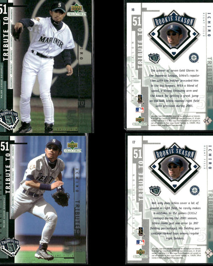 Ichiro Suzuki 2001 Upper Deck Tribute to 51 Lot (24) Inserts Mariners