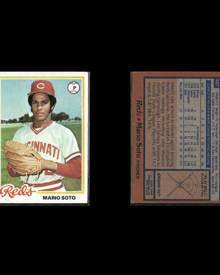 1978 Topps Baseball Lot (8) w/ Dusty Baker, Rusty Staub, Mario Soto RC, Blyleven