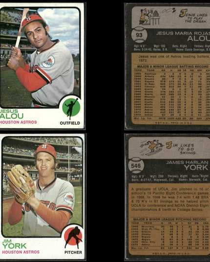 36-Card Lot Vintage 1973 Topps Houston Astros | MLB Baseball Trading Cards Topps
