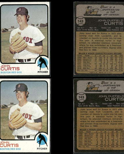 10-Card Lot Vintage 1973 Topps Boston Red Sox | MLB Baseball Trading Cards