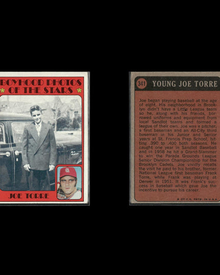 18-Card Lot Vintage 1972–73 Topps Boyhood Photos | MLB Baseball Trading Cards