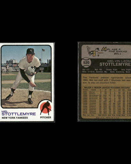 7-Card Lot Vintage 1973 Topps New York Yankees | MLB Baseball Trading Cards Topps