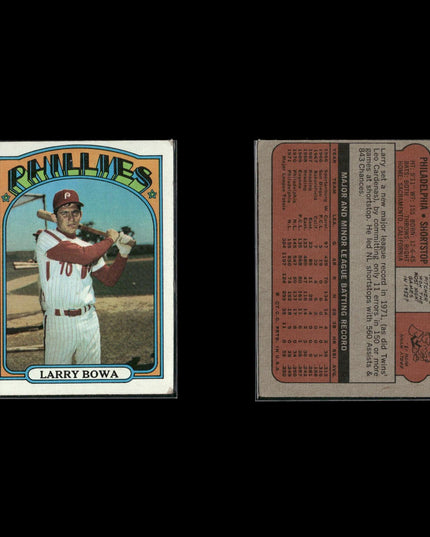 11-Card Lot Vintage 1972 Topps Philadelphia Phillies | MLB Baseball Trading Cards