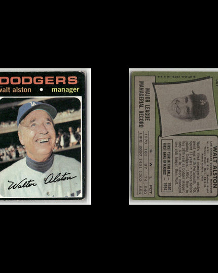 12-Card Lot Vintage 1971 Topps LA Dodgers | MLB Baseball Trading Cards Team Lot