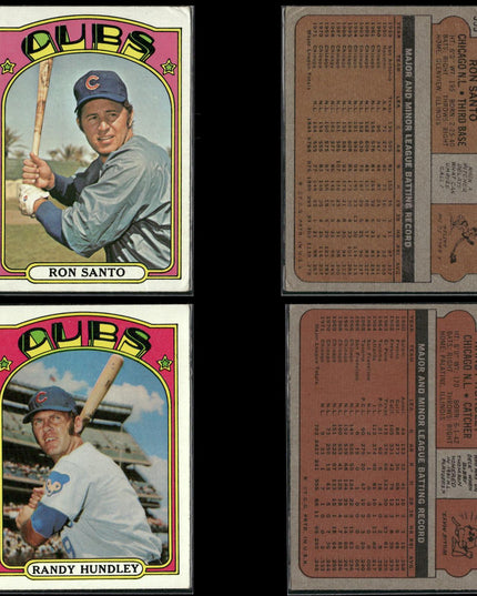 1972 Topps Chicago Cubs Team Lot (33 Cards) Vintage Baseball MLB