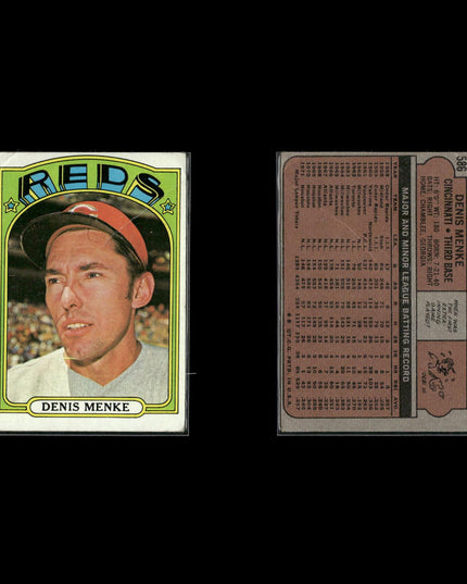 1972 Topps Cincinnati Reds Team Lot (9 Cards) Vintage Baseball MLB