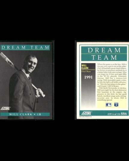 1991 Score Dream Team Baseball Card Set – 13 Cards – Stars & Hall of Famers