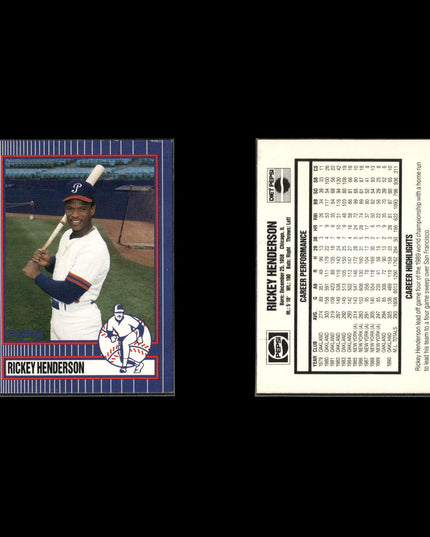 Rickey Henderson 8-Card Lot A’s Pepsi Promo HOF Cards