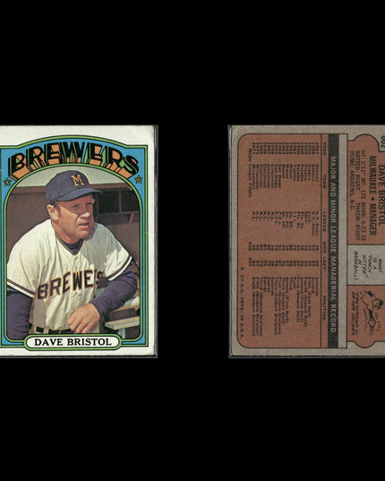 1972 Topps Milwaukee Brewers Team Lot (10 Cards) Vintage Baseball MLB