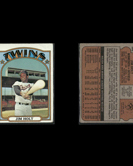 1972 Topps Minnesota Twins Team Lot (10 Cards) Vintage Baseball MLB